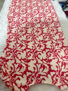 Elegant Red &amp; White Kurta Set