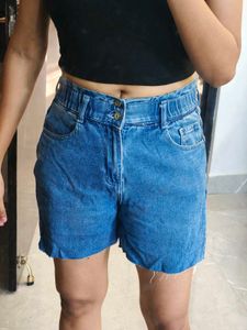 Women's Blue Denim Shorts