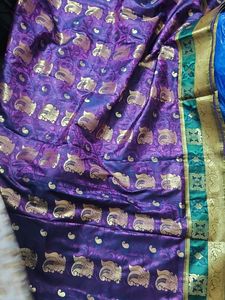 Beautiful Purple Banarasi Silk Saree