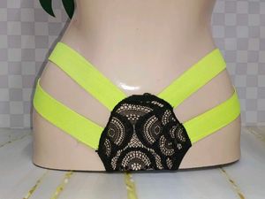 (400)Neon &amp; Lace Strappy Panties