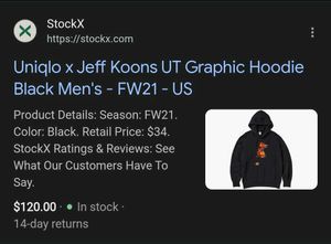 Uniqlo x Jeff Koons UT Graphic Hoodie Black Men's