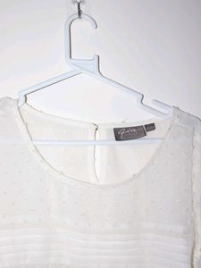 Sheer White Puff Sleeve Blouse