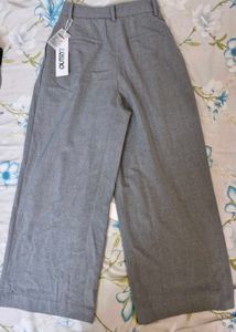 Women's Grey korean Wide-Leg Trousers