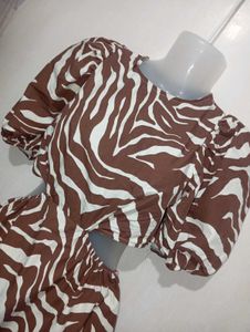 Trendy Zebra Print Cut-Out Mini Dress