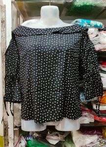 Chic Polka Dot Off-Shoulder Top