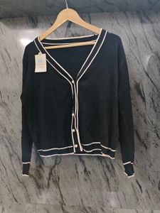 Black Button-Up Cardigan