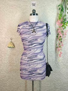 Trendy Marble Print Mini Dress