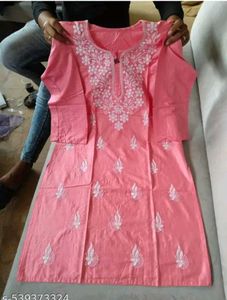 Peach Embroidered Kurta Set