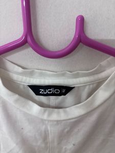Chic Ruched White T-Shirt