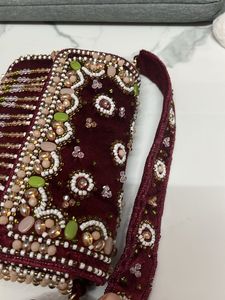 Embellished Velvet Clutch Bag- Never used
