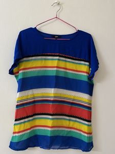 Colorful Striped Casual Top