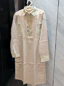Men's Beige Ethnic Kurta