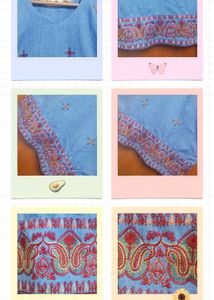 Light Blue Embroidered Kurta salwar set