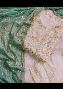 Heavy Embroidery Pakastani Suit(Mint Green Colour)