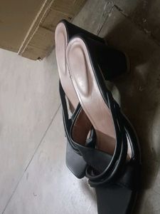 Chic Black Heeled Mules