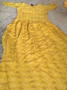 Yellow Printed Kurta
