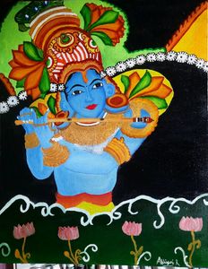 Lord Krishna Acrylic Painting
