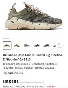 Billionaire Boys Club x Reebok Zig Kinetica II