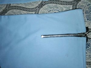 Light Blue "Natural" Zip Detail Top