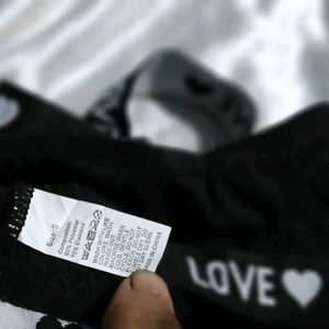 Black Thong with "LOVE panty