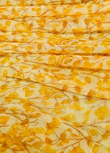yellow colour Floral Print Saree