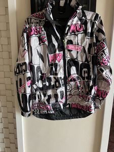Stylish Graphic Print Windbreaker Jacket