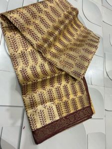 Elegant Yellow Saree with Maroon Border