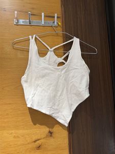 White Criss-Cross Back Tank Top