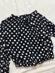 People - Trendy Polka Dot Long Sleeve Top