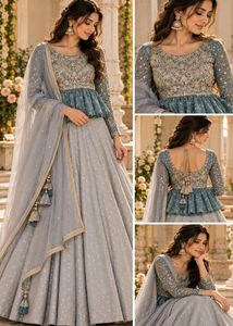 Elegant Grey Lehenga Choli