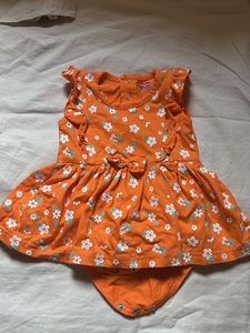 Adorable Orange Floral Baby Dress