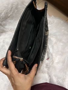Embossed Black Handbag