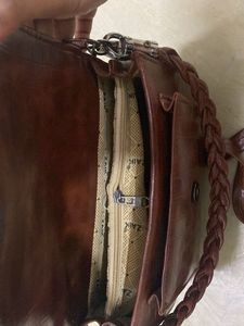 Chic Brown Croc Embossed Handbag
