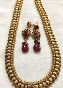 Traditional 1gm Gold Set with Ear Rings