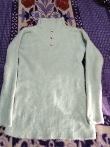 Mint Green Turtleneck Knit Sweater