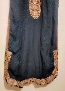 Black Golden Stone Cut Sleeve Kurti 38 Bust