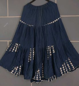 Blue Printed Long Skirt