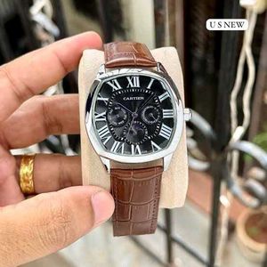 CARTIER PREMIUM QUALITY MENS WATCH leather strap