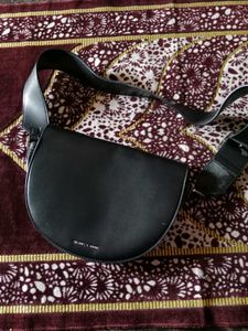 Charles &amp; Keith Black Half Moon Crossbody Bag