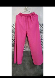 Vibrant Pink Palazzo Pants with Drawstring Waist