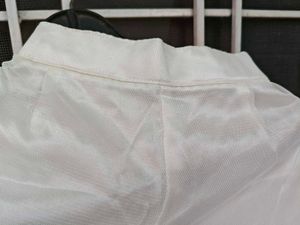 White Palazzo Pants with Net Flare