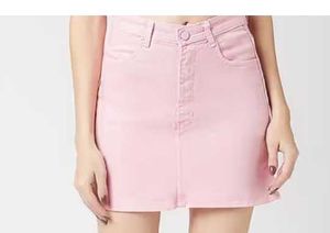 Women's Light Pink Denim Skirt