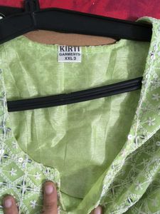 Elegant Green Sequined Chikankari Kurta not used