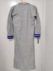 Grey &amp; Blue Printed Kurta