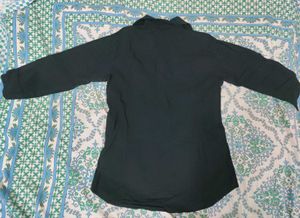 Black Button-Down Top