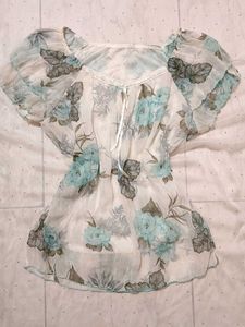Coquette floral babydoll top💮