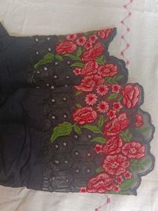 Embroidered Black Pants