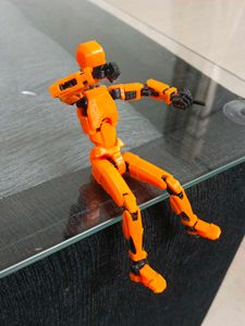action you Figure 3d printed orange and black