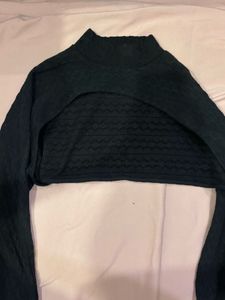 Black Cropped Knit Sweater bolero
