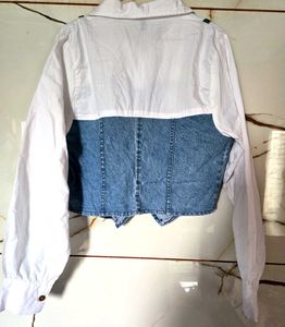 Denim Corset Shirt Top